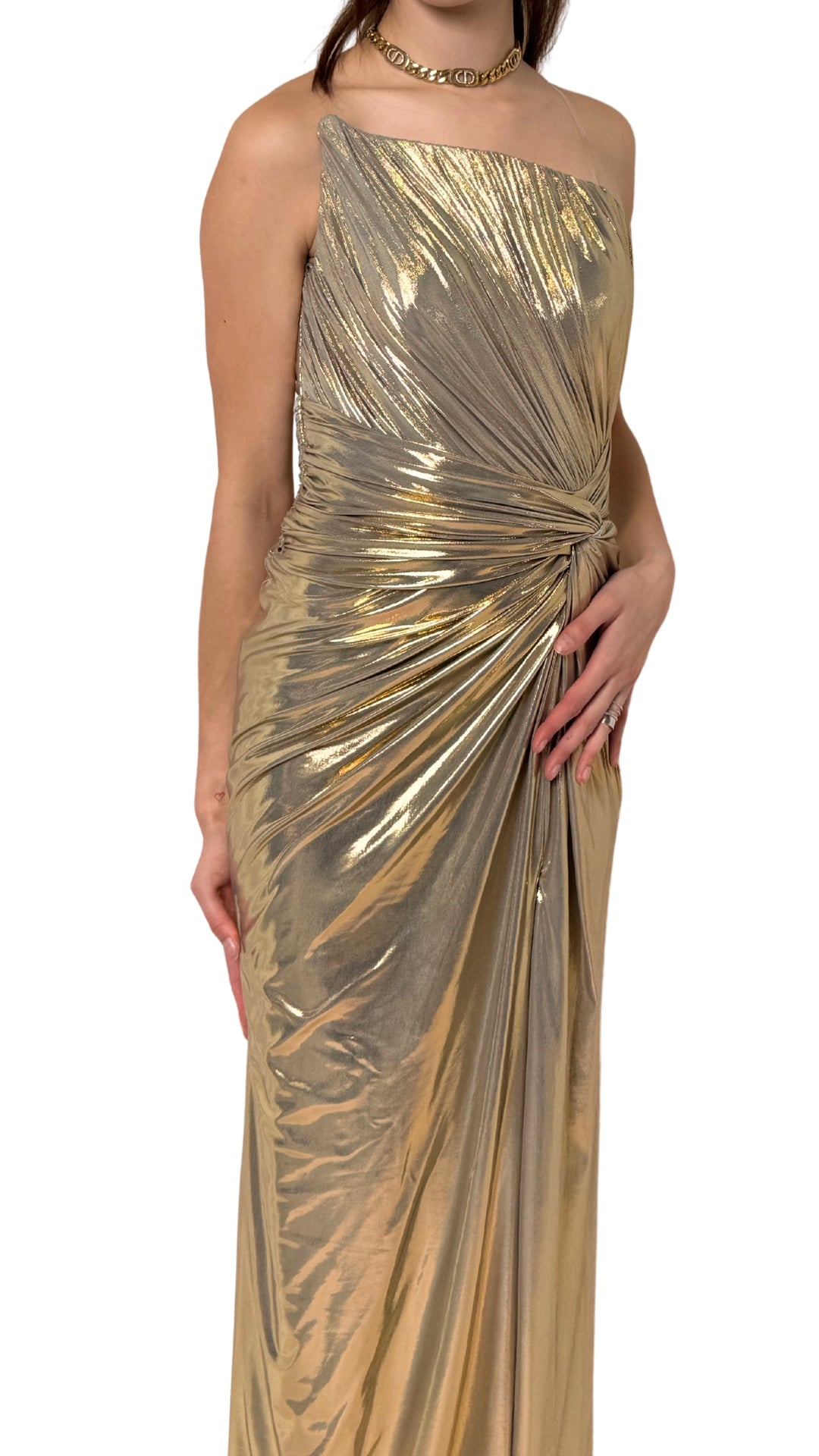 Goldmetallisches Cocktail-Abschlussballkleid