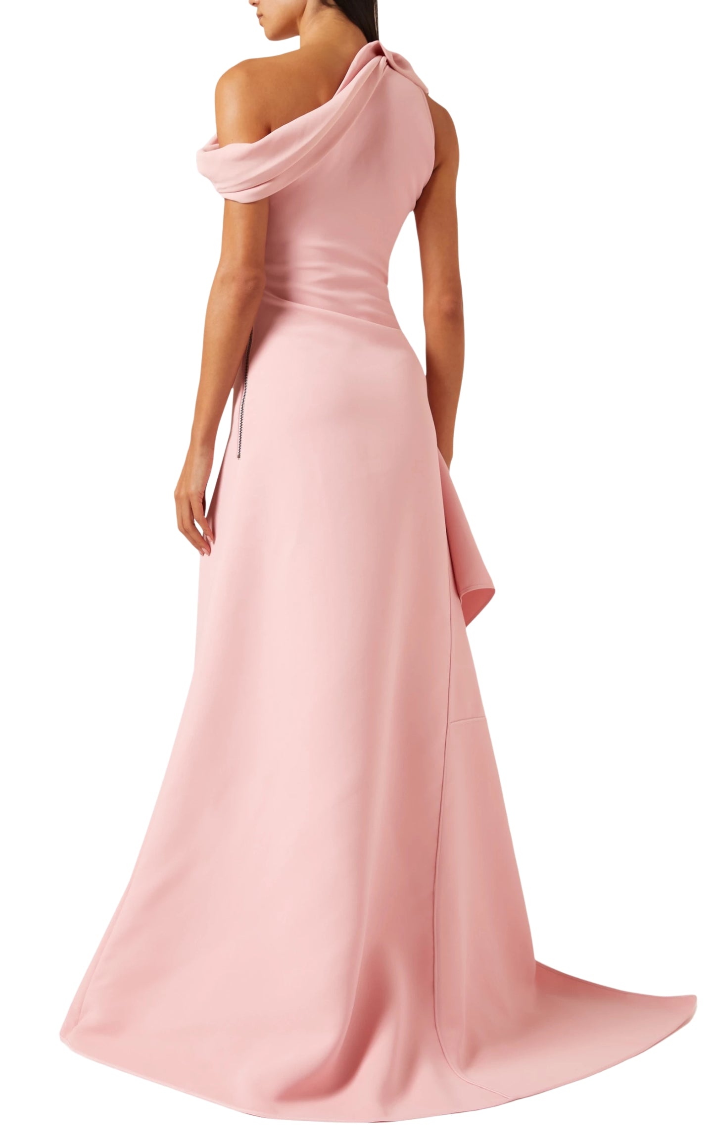 Provenance One-Shoulder-Kleid aus Crêpe mit Rüschen