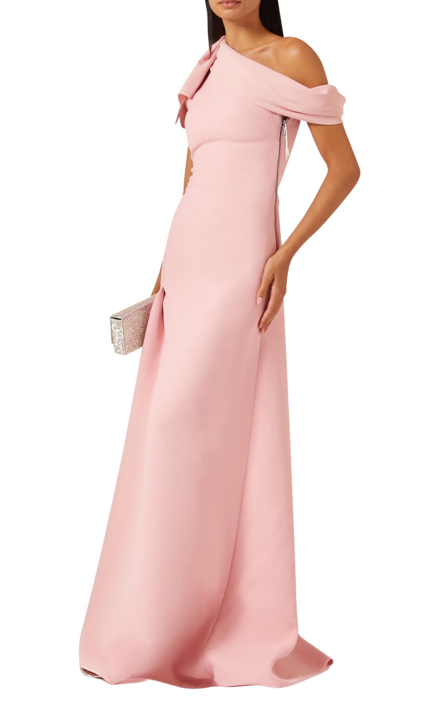 Provenance One-Shoulder-Kleid aus Crêpe mit Rüschen