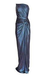 Blaues Metallisches Cocktail-Abendkleid