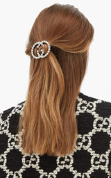 Crystal-Embellished Interlocking G Hair Clip