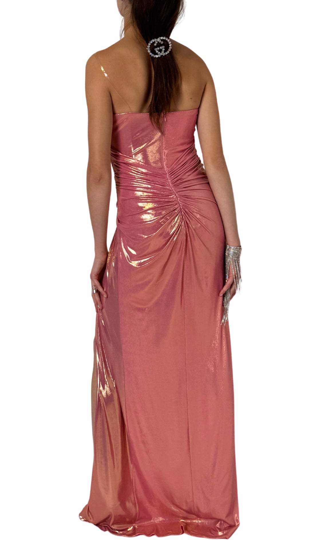 Pinkes metallisches Cocktail-Prom-Kleid