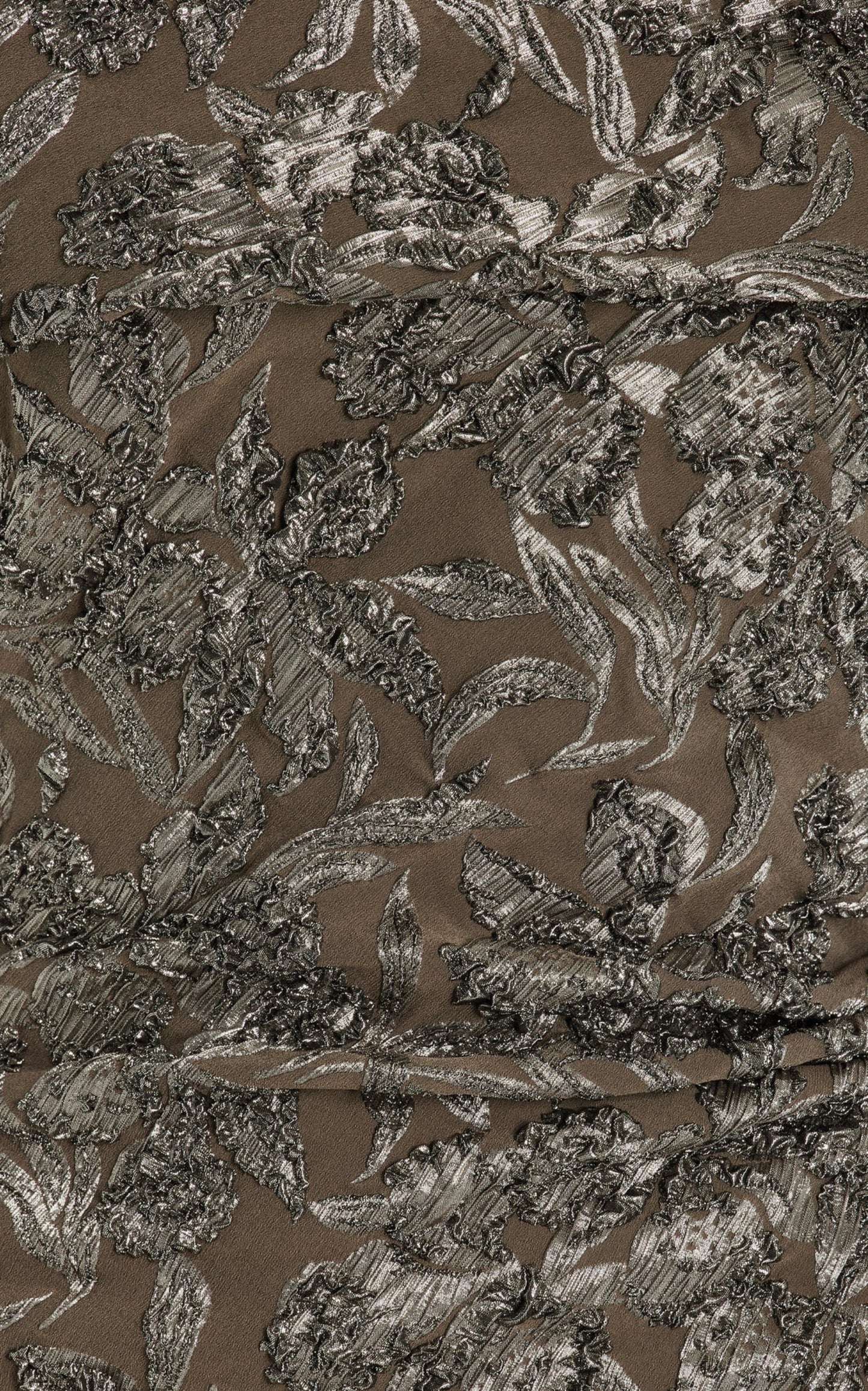 Midikleid aus floralem Metallic-Jacquard