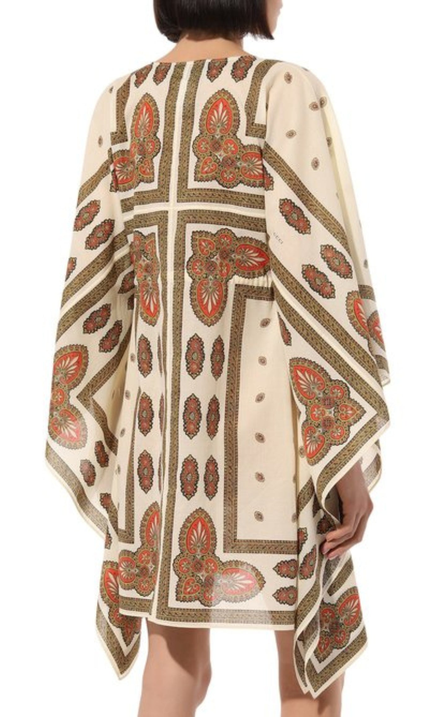 Midi-Kaftan-Kleid aus Baumwolle mit Blumenmuster