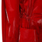  MuglerBelted Glossy Red Trench Coat - Runway Catalog