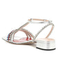  GucciBertie Embellished Metallic Leather Sandals - Runway Catalog