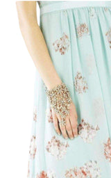  BCBGMAXAZRIAFloral Stone Hand Chain Bracelet - Runway Catalog