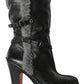  BCBGMAXAZRIAMolly Black Leather Boots with Shearling Lining - Runway Catalog