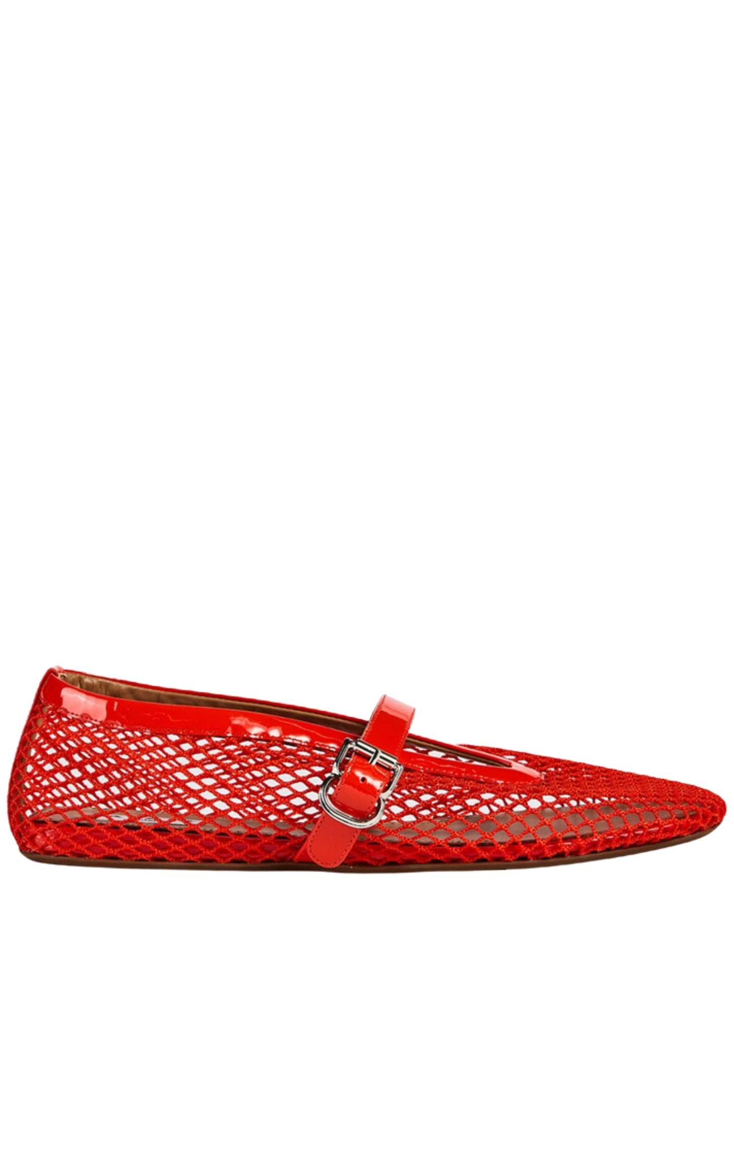 Orange Fishnet Mary Jane Flats Alaïa