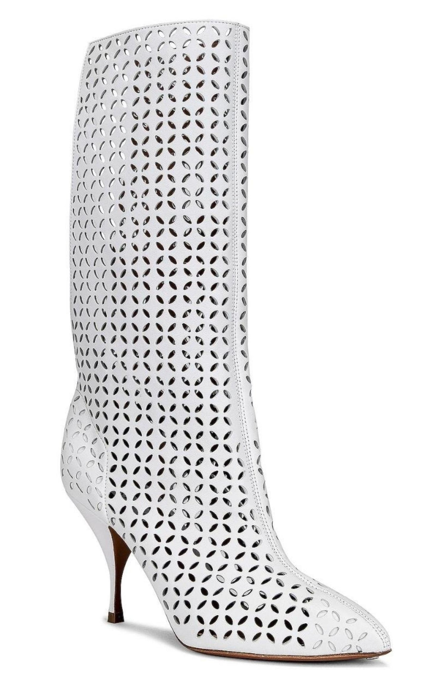 Petal Perforated Knee Boots Alaïa