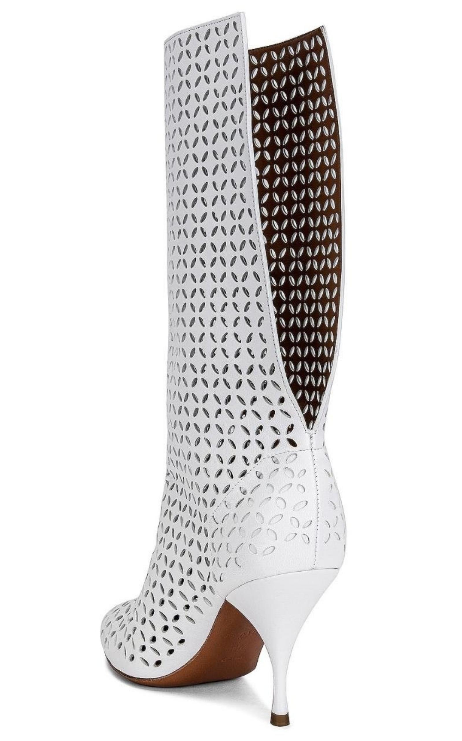 Petal Perforated Knee Boots Alaïa