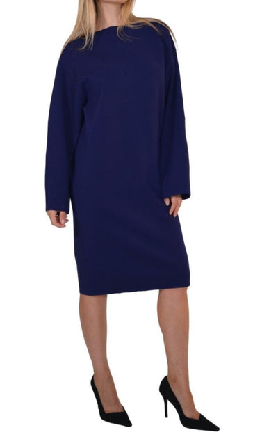 Purple Wool Midi Dolman Long Sleeve Dress Alaïa