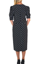 Black Polka Dot Fitted Silk Dress Alessandra Rich