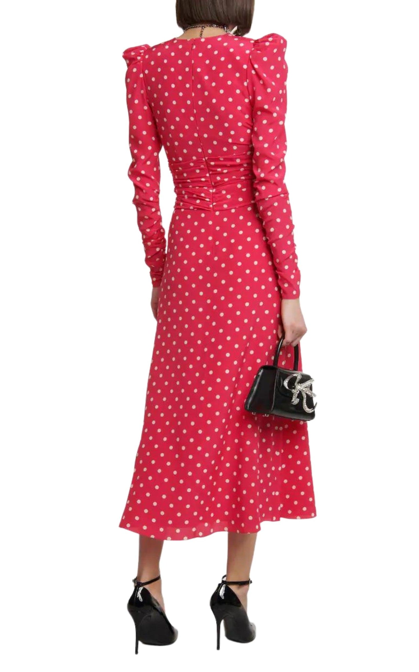 Midi Polka Dot Print Silk Dress Alessandra Rich