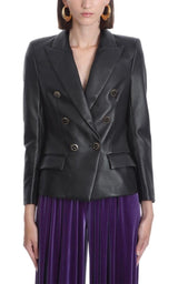 Double-breasted Leather Blazer Alexandre Vauthier