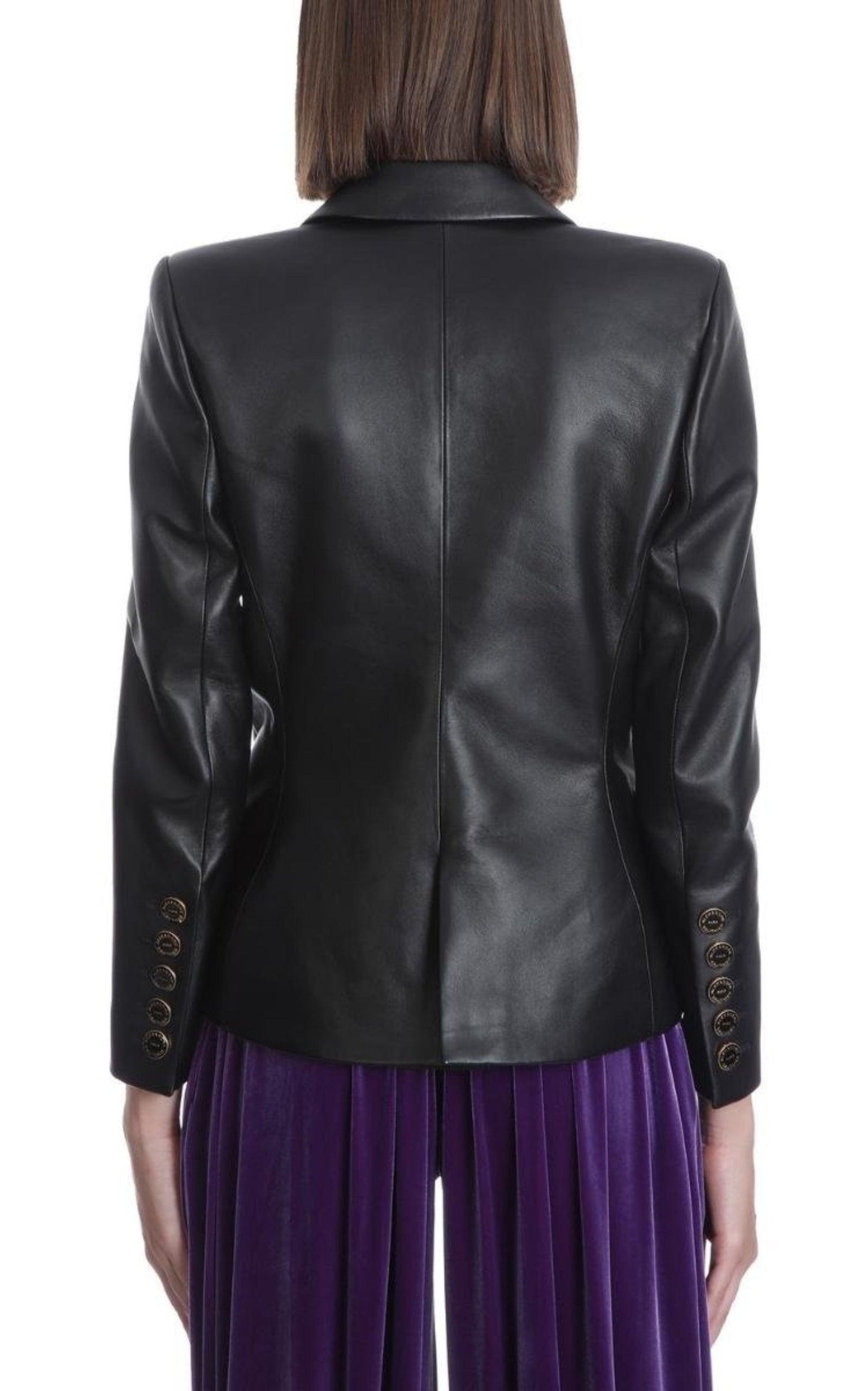 Double-breasted Leather Blazer Alexandre Vauthier