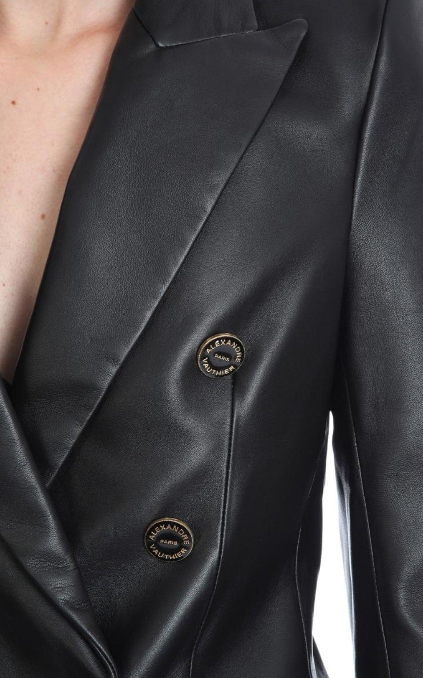 Double-breasted Leather Blazer Alexandre Vauthier