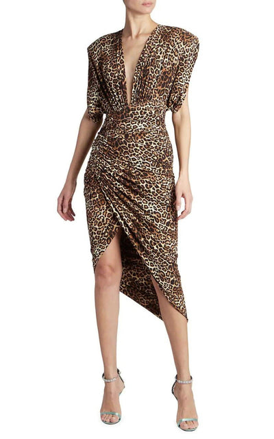 Leopard-print Ruched Dress Alexandre Vauthier