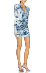 Tie-dye Print Ruched Mini Dress Alexandre Vauthier