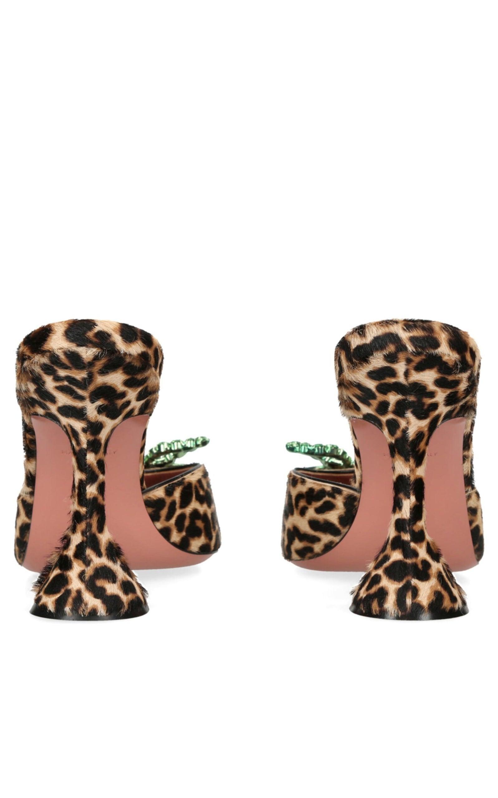 Amina Muaddi Leopard Print Rosie Mules 95 - Runway Catalog