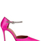 Amina Muaddi Ursina Pink Satin Pumps