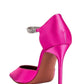 Amina Muaddi Ursina Pink Satin Pumps