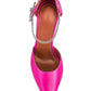 Amina Muaddi Ursina Pink Satin Pumps