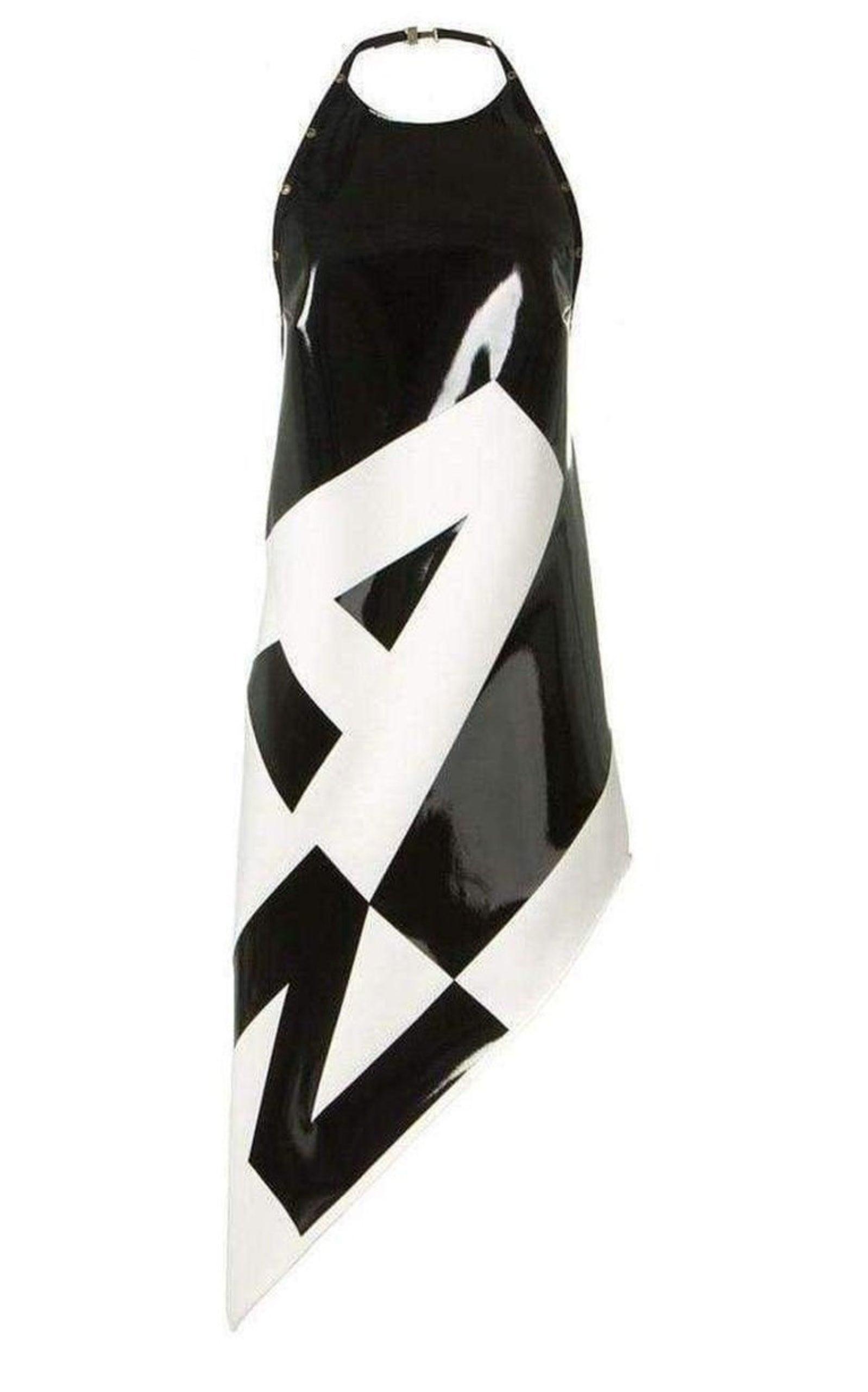 Asymmetrical Coated Crepe Dress Anthony Vaccarello