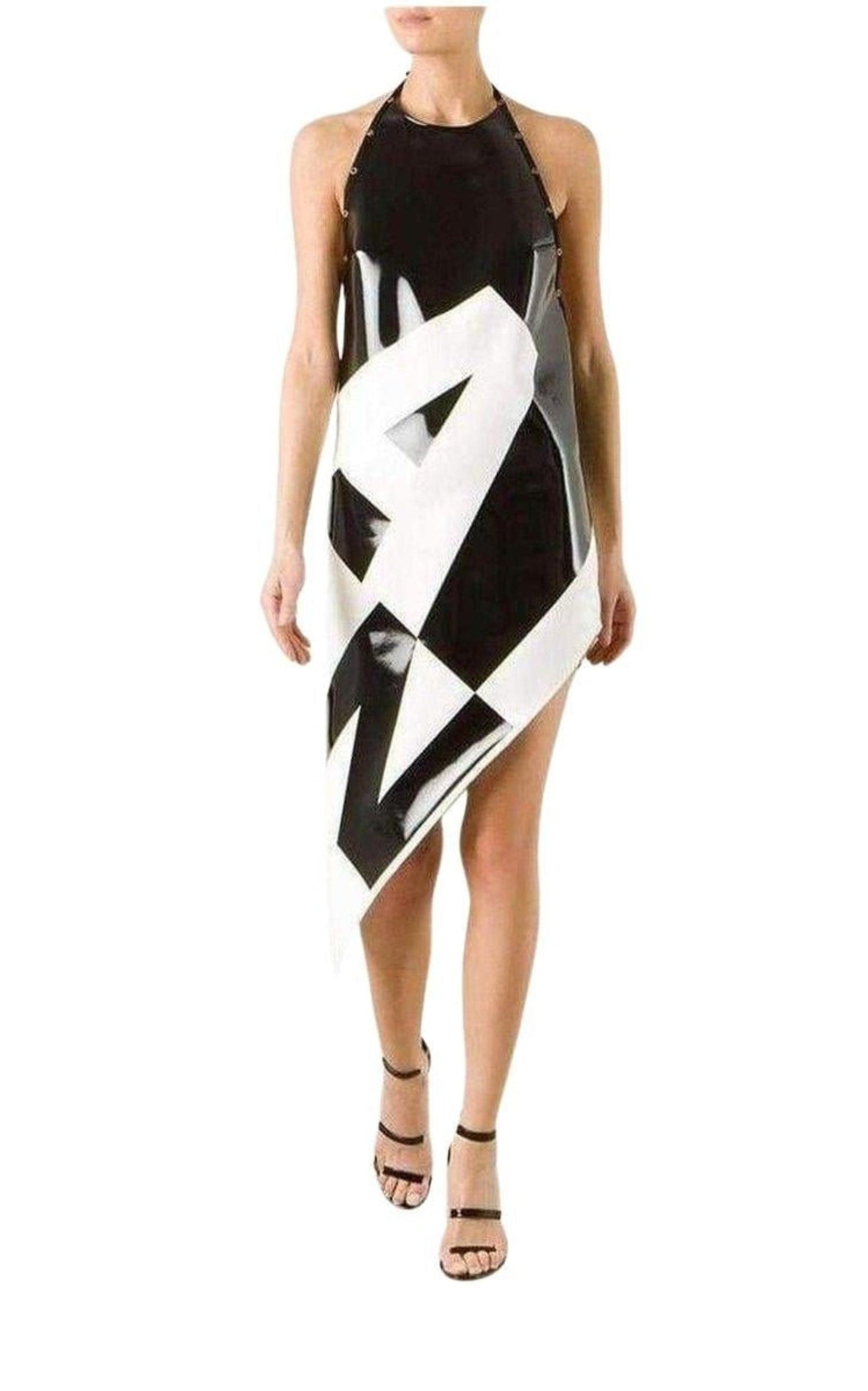 Asymmetrical Coated Crepe Dress Anthony Vaccarello