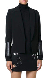 Black Pinned Contrast Sleeve Blazer Anthony Vaccarello