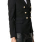 Black Double-Breasted Blazer Jacket Balmain