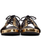 Black Gold Lace up Sliders Men Leather Sandals Balmain