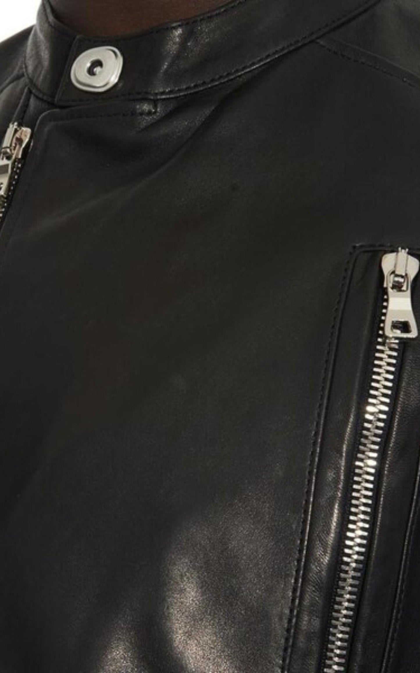 Black Leather Biker Jacket Balmain