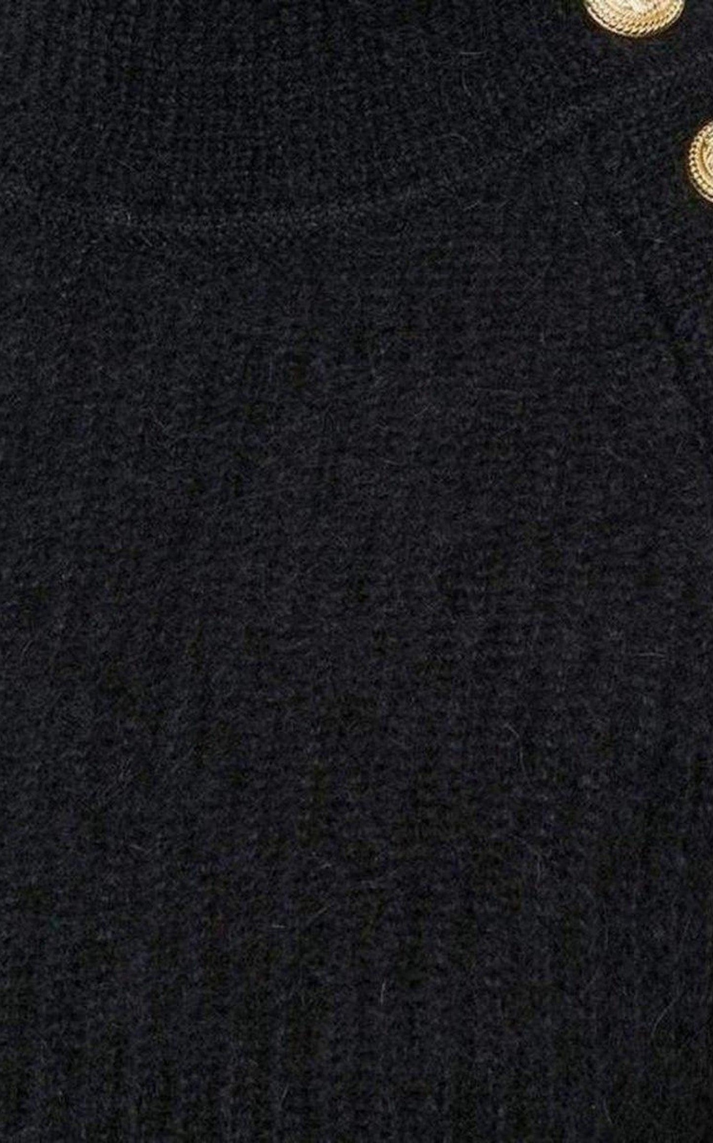 Black Mohair Wool Ribbed Turtleneck Sweater Balmain