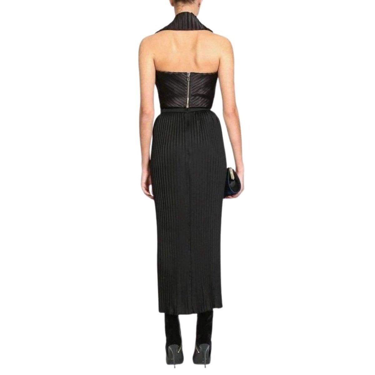 Black Pleated Maxi Skirt Balmain