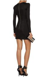 Black Voile Draped Mini Dress Balmain