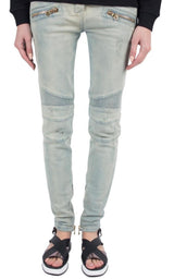 Distressed BikerJeans Balmain