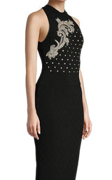 Embroidered Knit Midi Dress Balmain