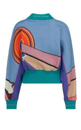 Geometric Print Crewneck Sweatshirt Balmain