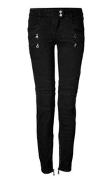 Jeans Low Rise Black Biker Jeans Balmain