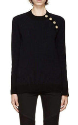 Merino Wool Crew Neck Pullover Balmain