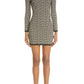 Monogram Jacquard Wool Blend Minidress Balmain