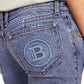 Monogram Low-Rise Bootcut Jeans Balmain