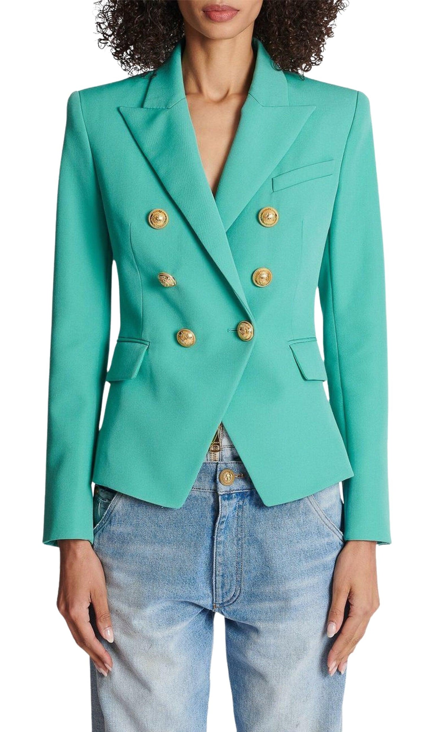 Peak-lapels Double Breasted Wool Jacket Balmain