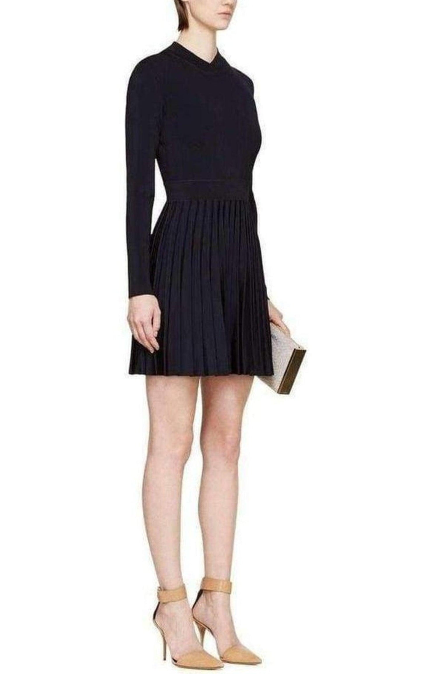 Ribbed Stretch Knit Mini Dress Balmain