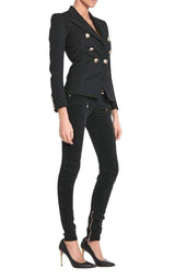 Velvet Biker Jeans Balmain