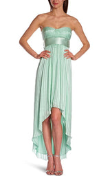 Alicia Silk Opaline Green Charmeuse Gown BCBGMAXAZRIA