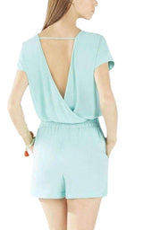 Angella Layered-Back Romper BCBGMAXAZRIA