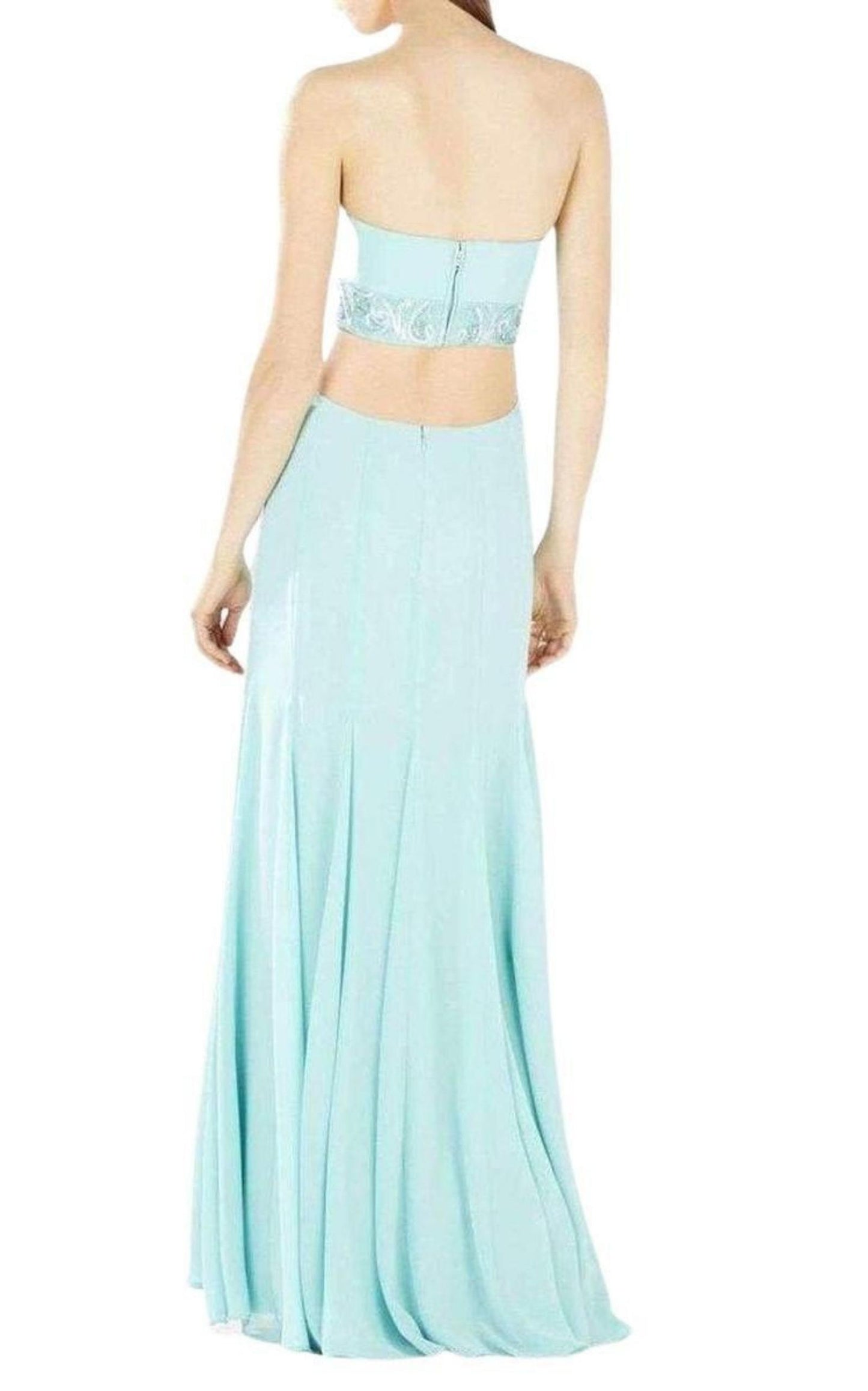 Axelle Strapless Waist Cutout Gown BCBGMAXAZRIA