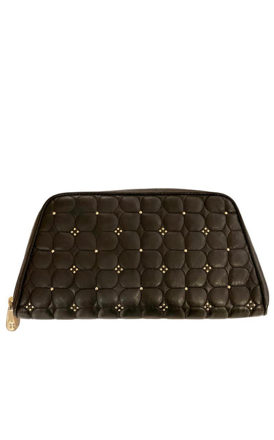 Black Leather Clutch BCBGMAXAZRIA